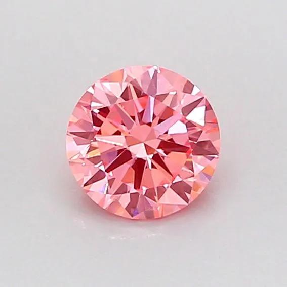 0.51ct ROUND Fancy Vivid Pink VVS2 Coloured Lab diamond