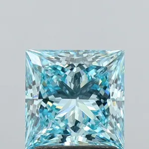 1.92ct PRINCESS Fancy Vivid Blue VVS2 Coloured Lab diamond