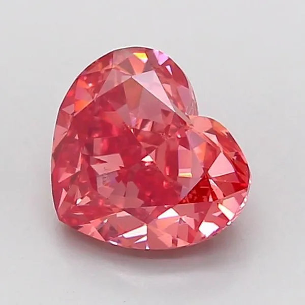 1.48ct HEART Fancy Vivid Pink VS2 Coloured Lab diamond