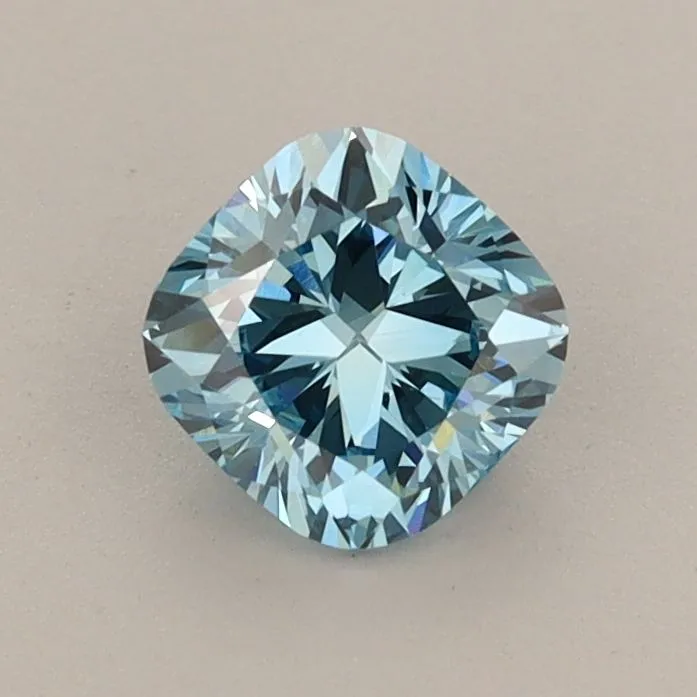 0.72ct CUSHION Fancy Vivid Blue VS2 Coloured Lab diamond