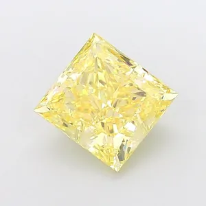 4.05ct PRINCESS Fancy Intense Yellow VS1 Coloured Lab diamond