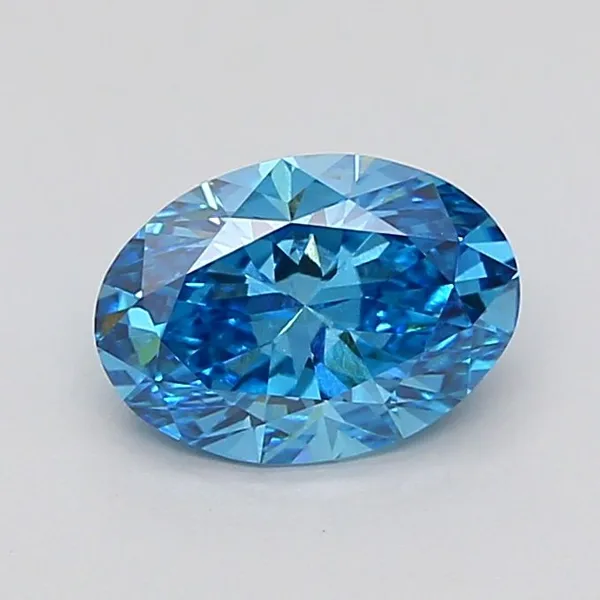 1.09ct OVAL Fancy Vivid Blue VVS2 Coloured Lab diamond
