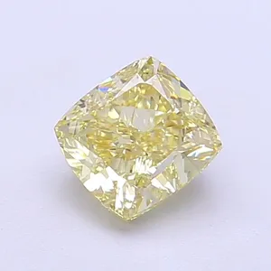 1.03ct CUSHION Fancy Light Yellow VS1 Coloured Lab diamond