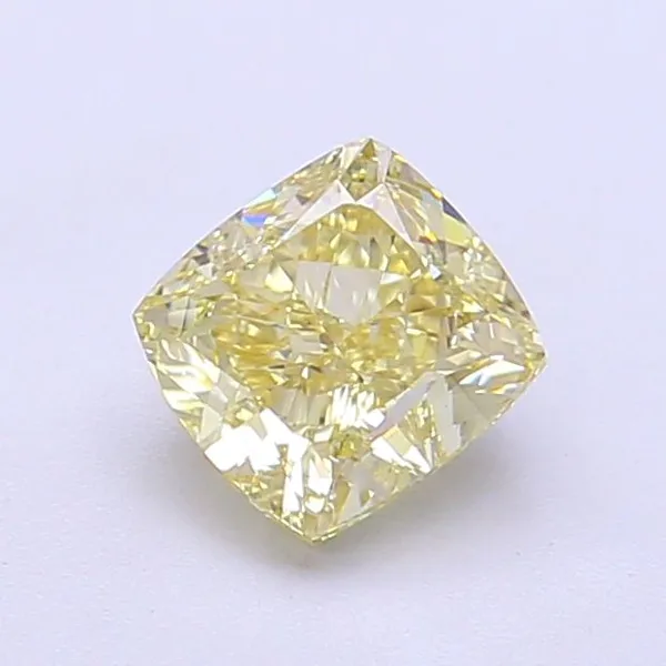 1.03ct CUSHION Fancy Light Yellow VS1 Coloured Lab diamond