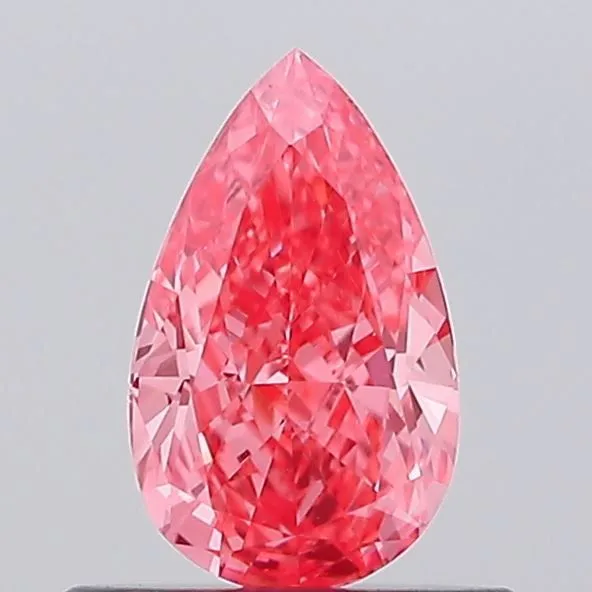 0.58ct PEAR Fancy Vivid Pink VVS2 Coloured Lab diamond