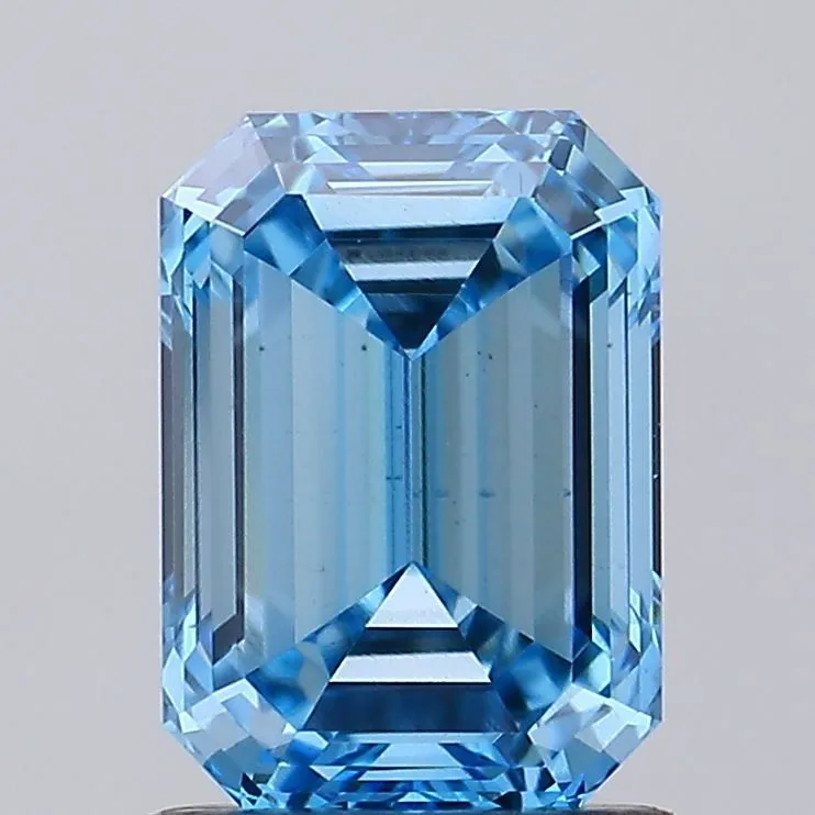 1.49ct EMERALD Fancy Vivid Blue VS2 Coloured Lab diamond