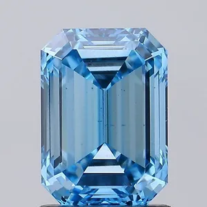 1.49ct EMERALD Fancy Vivid Blue VS2 Coloured Lab diamond