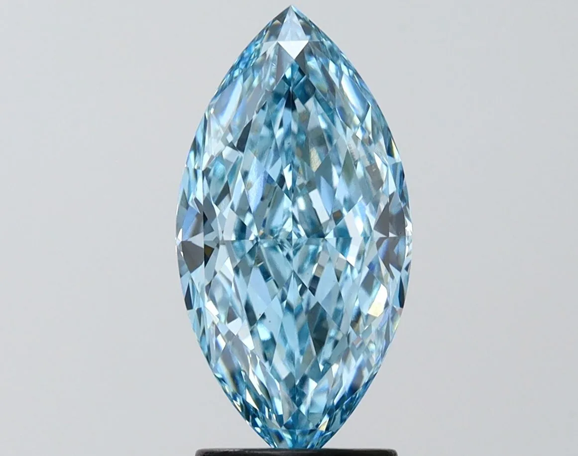 2.53ct MARQUISE Fancy Vivid Blue VVS2 Coloured Lab diamond