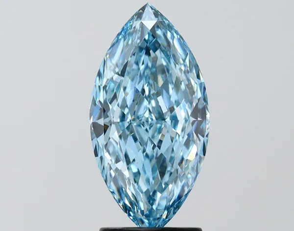 2.53ct MARQUISE Fancy Vivid Blue VVS2 Coloured Lab diamond