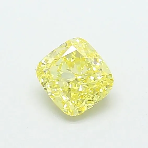 0.6ct CUSHION Fancy Intense Yellow VVS2 Coloured Lab diamond