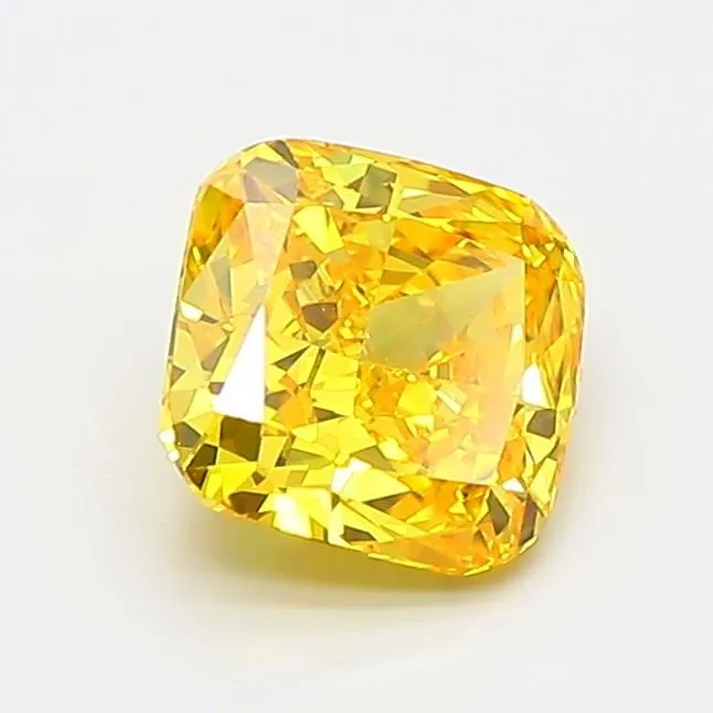 0.97ct CUSHION Fancy Vivid Yellow VS1 Coloured Lab diamond