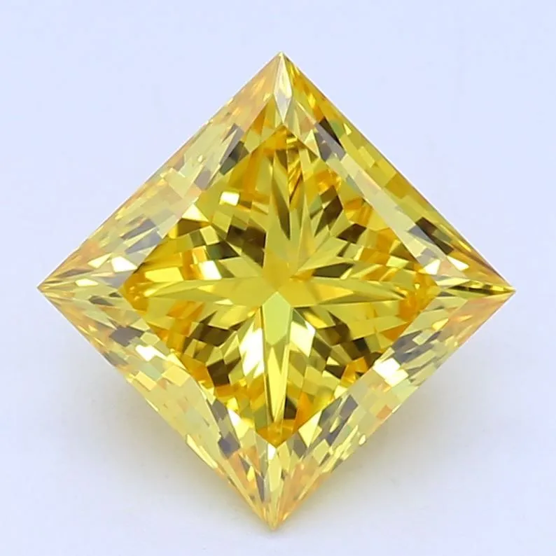 1.07ct PRINCESS Fancy Vivid Yellow VS1 Coloured Lab diamond