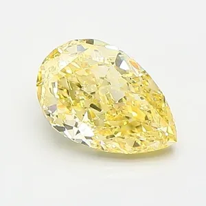 0.85ct PEAR Fancy Intense Yellow VS2 Coloured Lab diamond