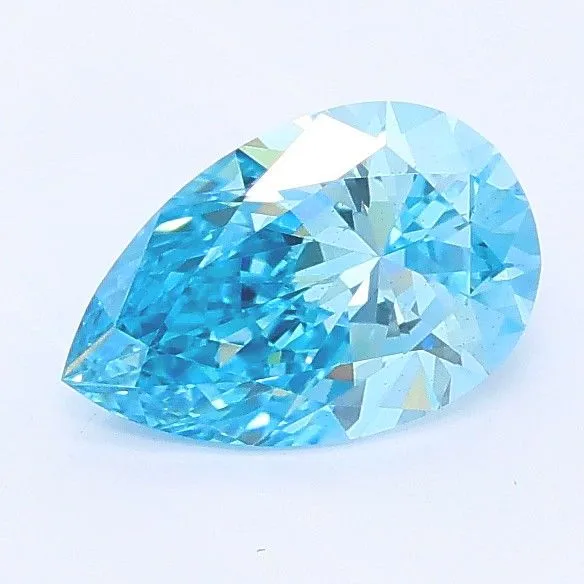 0.85ct PEAR Fancy Vivid Blue VS2 Coloured Lab diamond
