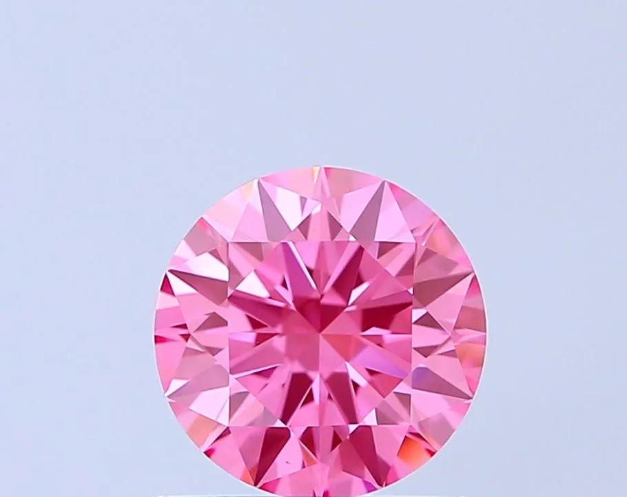 0.91ct ROUND Fancy Vivid Pink VS1 Coloured Lab diamond
