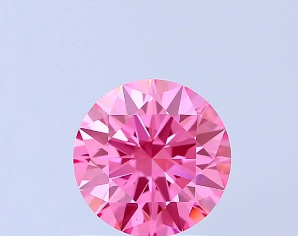 0.91ct ROUND Fancy Vivid Pink VS1 Coloured Lab diamond