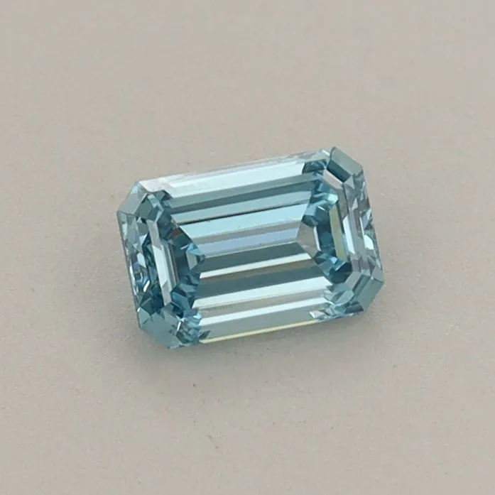 0.35ct EMERALD Fancy Vivid Blue VVS2 Coloured Lab diamond