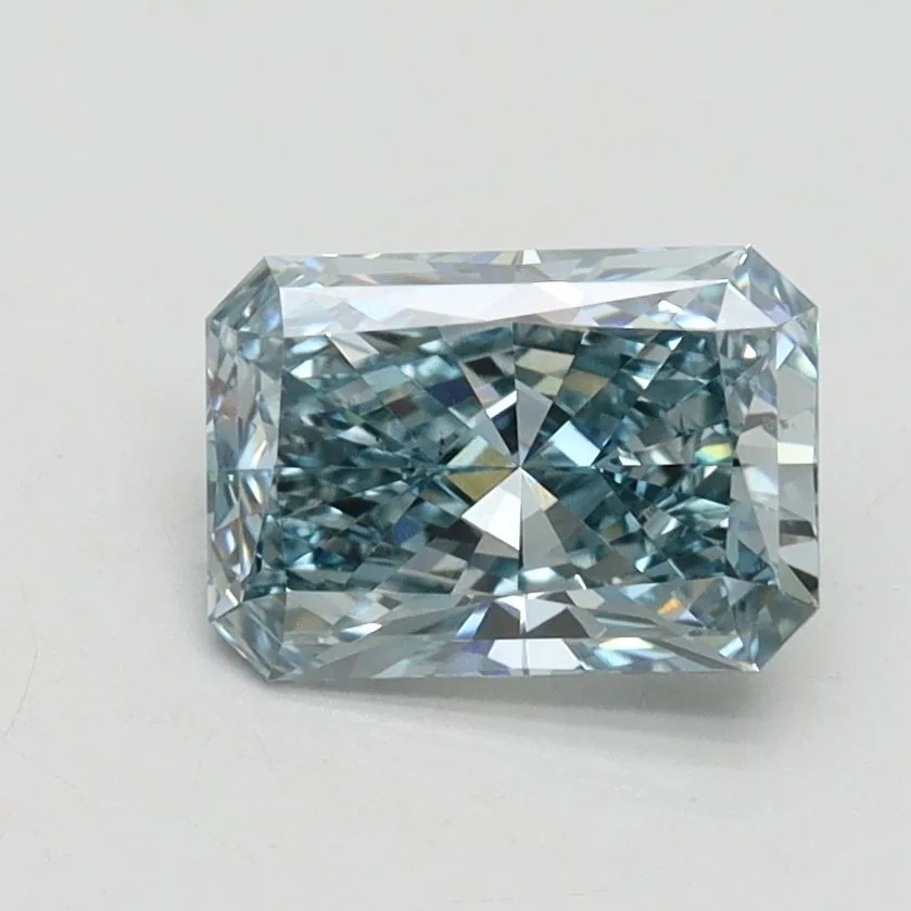 1.18ct RADIANT Fancy Vivid Blue VS2 Coloured Lab diamond