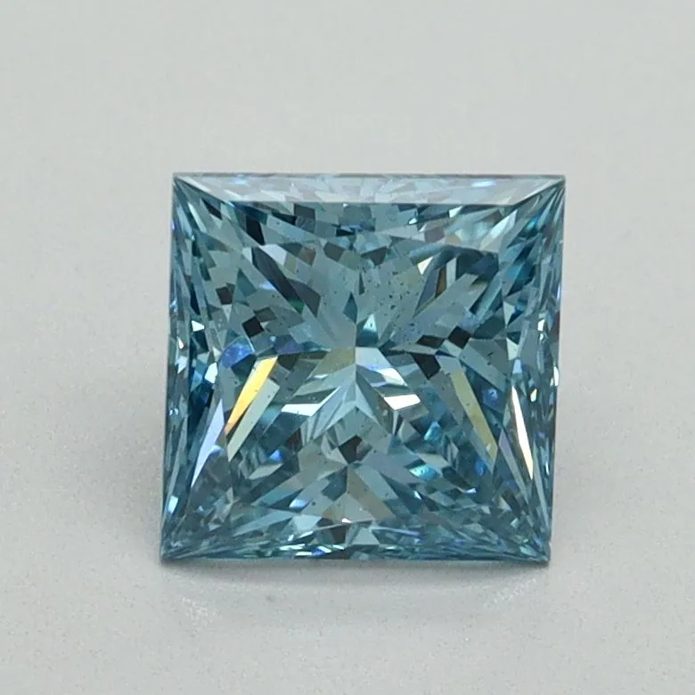1.14ct PRINCESS Fancy Vivid Blue SI1 Coloured Lab diamond