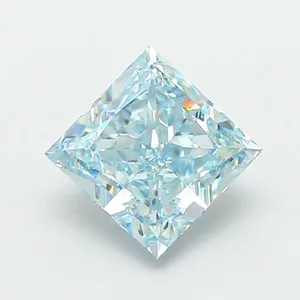 1.6ct PRINCESS Fancy Vivid Blue VVS2 Coloured Lab diamond