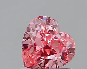 0.98ct HEART Fancy Vivid Pink VVS2 Coloured Lab diamond