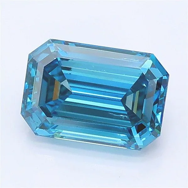 1.31ct EMERALD Fancy Vivid Blue SI1 Coloured Lab diamond