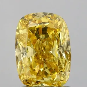1.02ct CUSHION Fancy Vivid Yellow I1 Coloured Lab diamond
