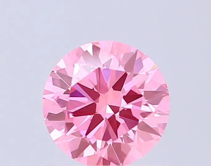 0.50ct ROUND Fancy Vivid Pink VVS2 Coloured Lab diamond