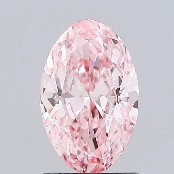 1ct OVAL Fancy Vivid Pink VS1 Coloured Lab diamond