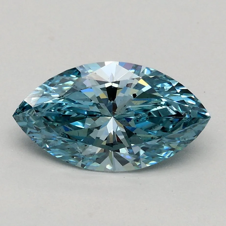 1.00ct MARQUISE Fancy Vivid Blue SI1 Coloured Lab diamond