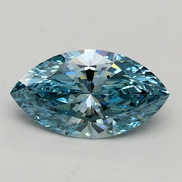 1ct MARQUISE Fancy Vivid Blue SI1 Coloured Lab diamond
