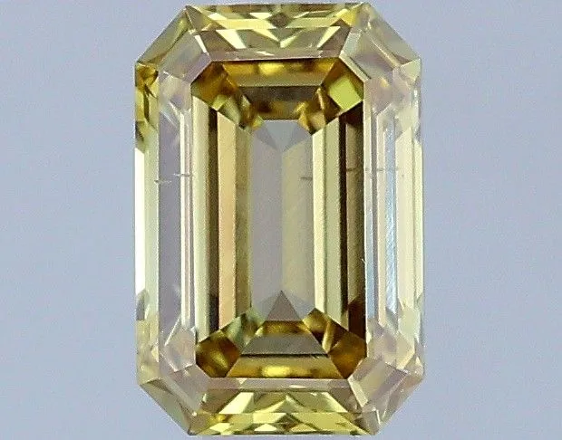 0.56ct EMERALD Fancy Greenish Yellow VS2 Coloured Lab diamond
