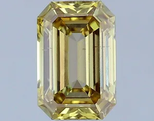 0.56ct EMERALD Fancy Greenish Yellow VS2 Coloured Lab diamond