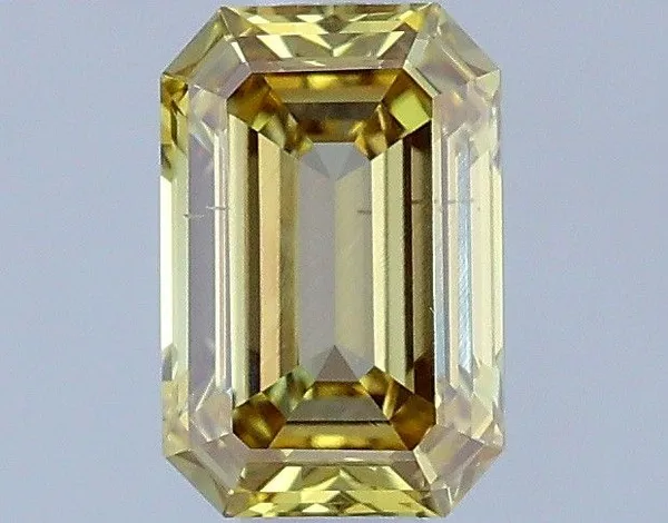 0.56ct EMERALD Fancy Greenish Yellow VS2 Coloured Lab diamond