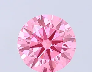 0.97ct ROUND Fancy Vivid Pink VS1 Coloured Lab diamond