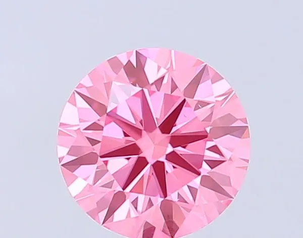 0.97ct ROUND Fancy Vivid Pink VS1 Coloured Lab diamond