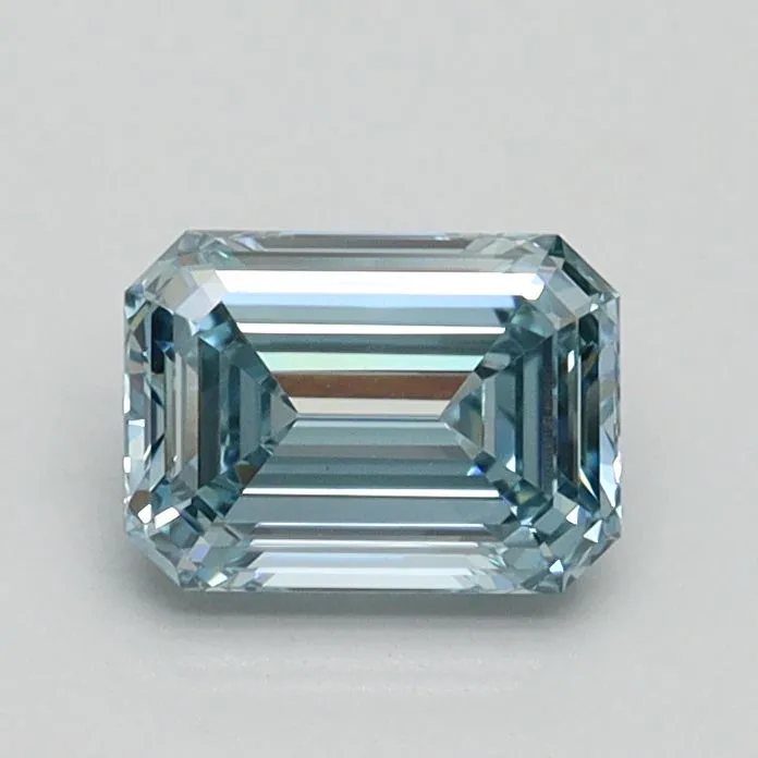0.73ct EMERALD Fancy Intense Green Blue VVS2 Coloured Lab diamond