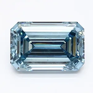 1.37ct EMERALD Fancy Vivid Blue VS2 Coloured Lab diamond