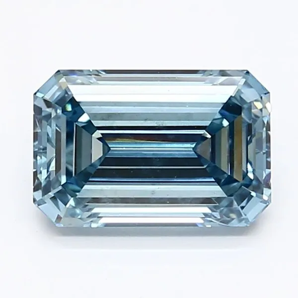 1.37ct EMERALD Fancy Vivid Blue VS2 Coloured Lab diamond