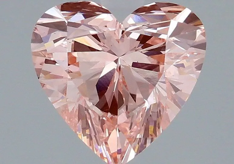 1.54ct HEART Fancy Intense Pink VS1 Coloured Lab diamond