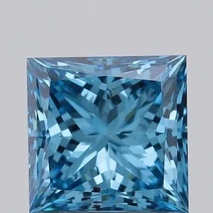 1.01ct PRINCESS Fancy Vivid Blue SI1 Coloured Lab diamond