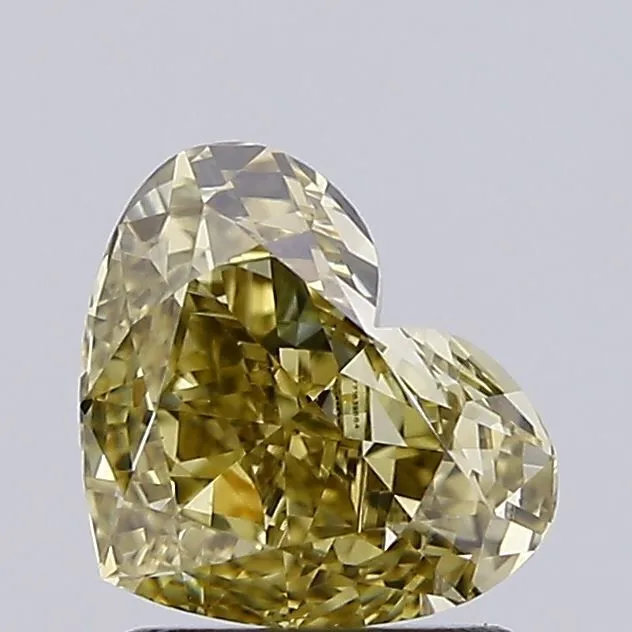 1.28ct HEART Fancy Yellow VVS2 Coloured Lab diamond