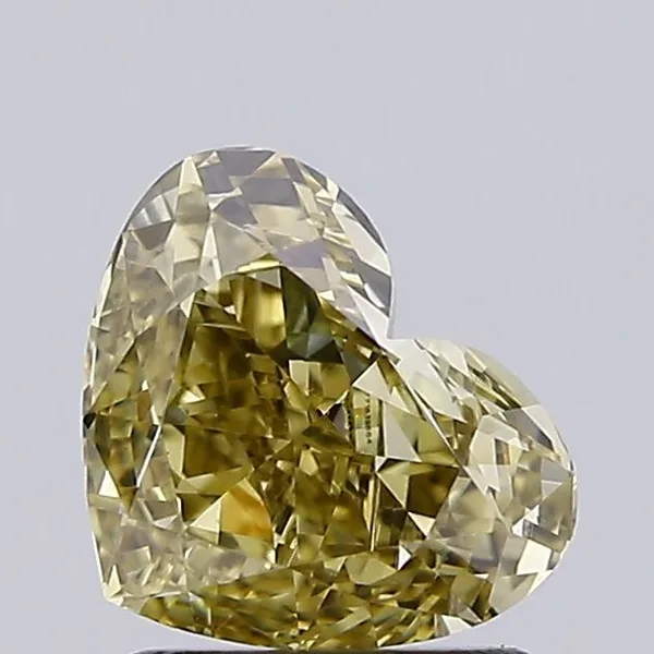 1.28ct HEART Fancy Yellow VVS2 Coloured Lab diamond