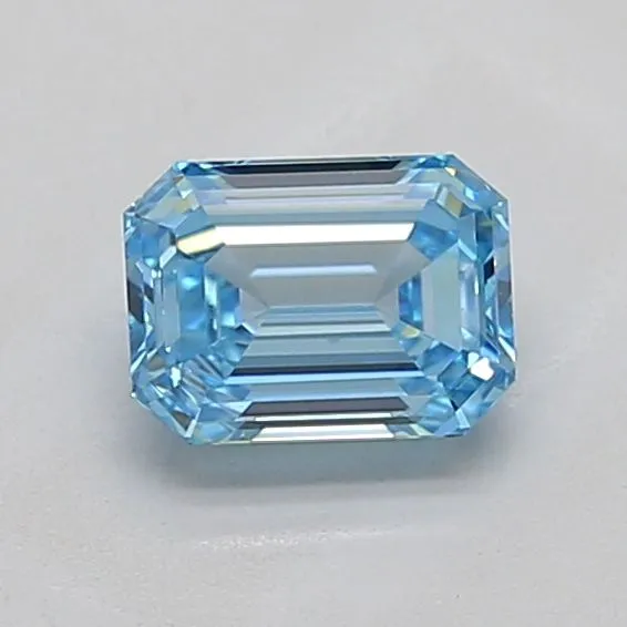 1.02ct EMERALD Fancy Vivid Blue VS1 Coloured Lab diamond