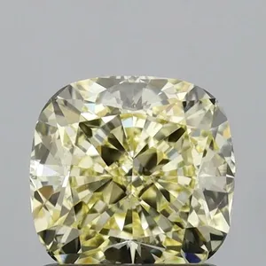 1.14ct CUSHION Fancy Light Yellow VVS2 Coloured Lab diamond