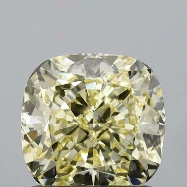 1.14ct CUSHION Fancy Light Yellow VVS2 Coloured Lab diamond