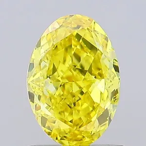 1ct OVAL Fancy Vivid Yellow VS1 Coloured Lab diamond