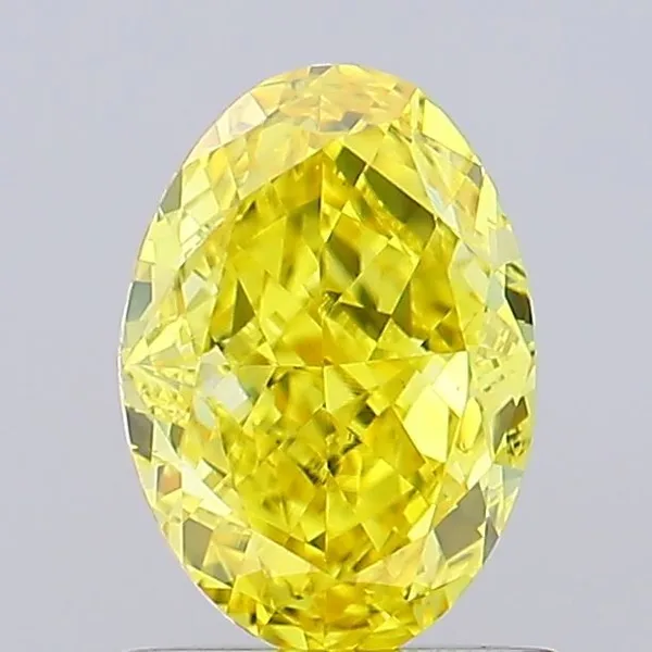 1ct OVAL Fancy Vivid Yellow VS1 Coloured Lab diamond