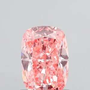 1ct CUSHION Fancy Vivid Orangey Pink VVS2 Coloured Lab diamond