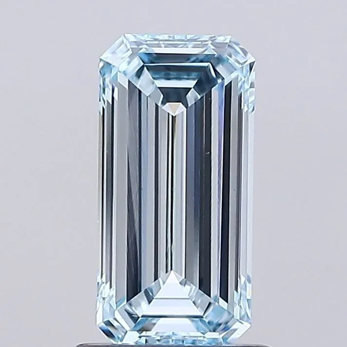 0.93ct EMERALD Fancy Intense Blue VS1 Coloured Lab diamond